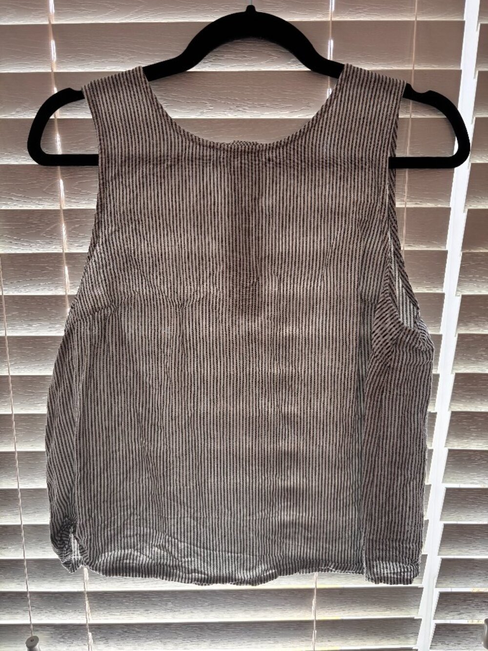 J. Crew - Navy and white pinstripe linen tank top - Size S